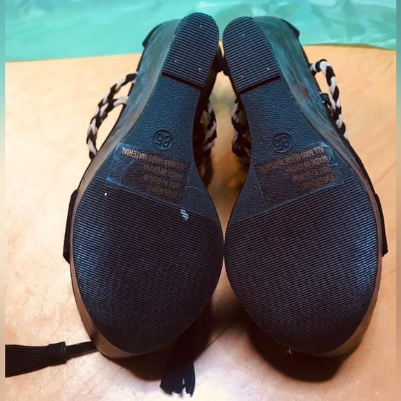 Women’s Chunky Heel Platform Open Toe Wedges Size 8.5 - Picture 6 of 6